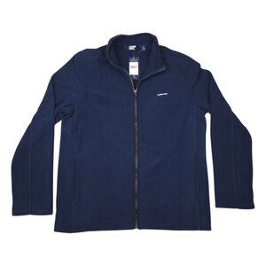 Lands End Fleece Full Zip Jacket Mens Medium Soft Lightweight Navy Blue